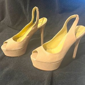 B Brian Atwood Platform Slingbacks light pink